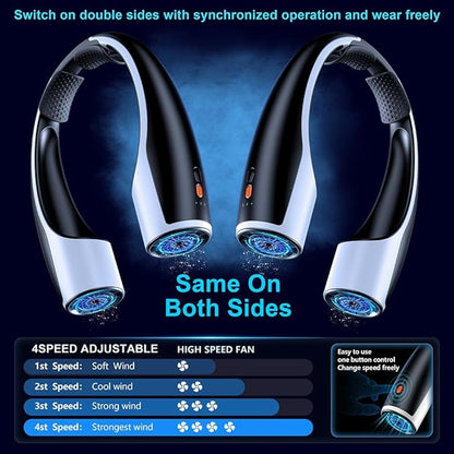 AI Neck Fan, 4 Speeds Adjustable Portable Personal Fan Rechargeable, 4000 mAh - Image 3