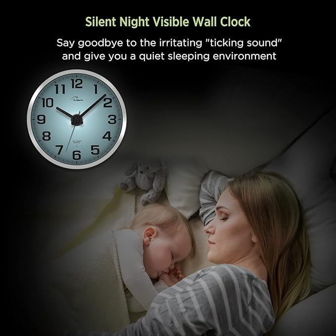 WallarGe Night Light Wall Clock - Image 6
