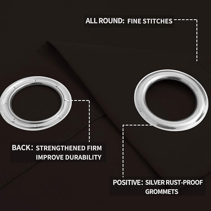 Easy-Going Blackout Curtains for Bedroom, Solid Thermal Insulated Grommet and - Image 4