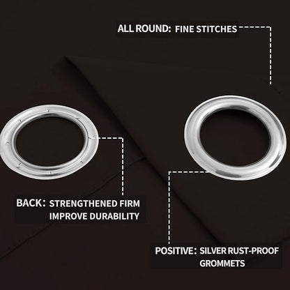 Easy-Going Blackout Curtains for Bedroom, Solid Thermal Insulated Grommet and - Image 4