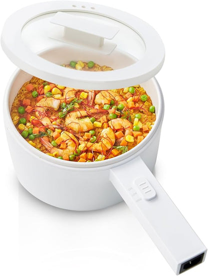 olakys. Electric Hot Pot, 1.5L Mini Hot Pot, Ceramic Glaze Non-stick Portable by olayks
