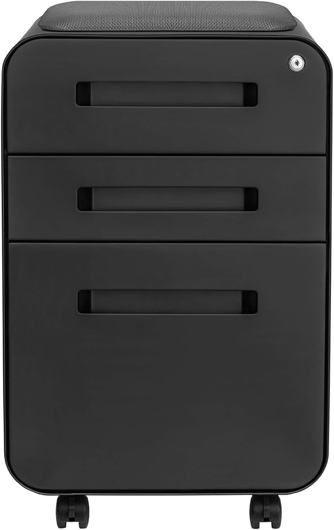 Laura Davidson Furniture STOCKPILE Curve Seated 3-Drawer Mobile File Cabinet - Image 4