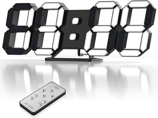 EDUP HOME 3D LED Clock Desk Alarm Clock Wall Clock by HOME