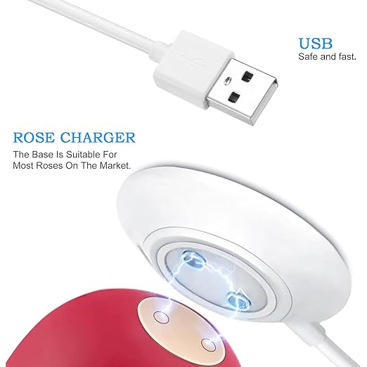 Magnetic Rose Charger, Standing Magnetic Charger USB Cable, Replacement Base - Image 3