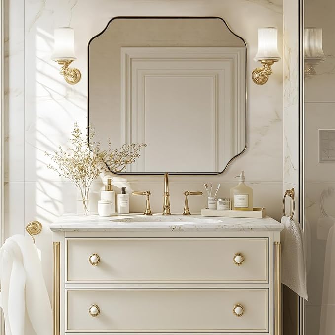 ANDY STAR Square Gold Vanity Mirrors, Antique Wall Mirror by ANDYSTAR