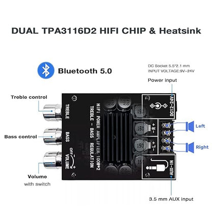 Hosyond ZK-1002T 100W+100W Bluetooth Amplifier Board - Image 2