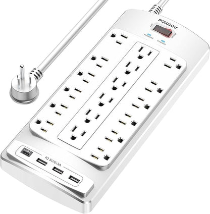 18 Outlets Surge Protector Power Strip by POWSAV