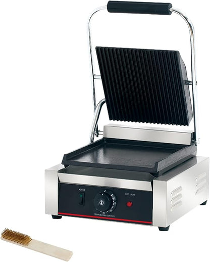 Commercial Panini Press With Grooved Grill Sandwich Maker Machine Electric by KOUWO