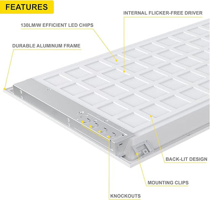 NUWATT 4 Pack 1x4 LED Panel for Drop-in Ceiling, 3000K Warm White, Super Bright - Image 3