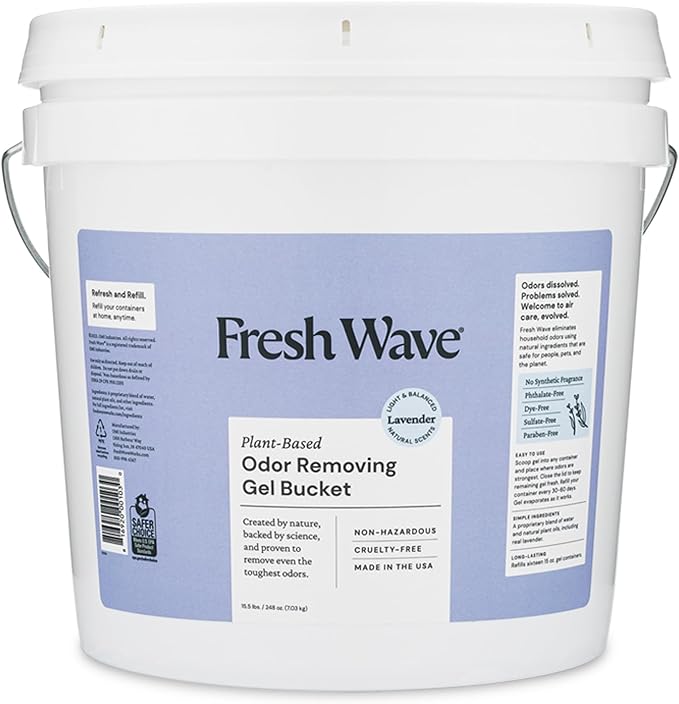Fresh Wave Odor Removing Gel Bucket, 15.5 lb. | Lavender Scent Refill | Odor by FreshWave