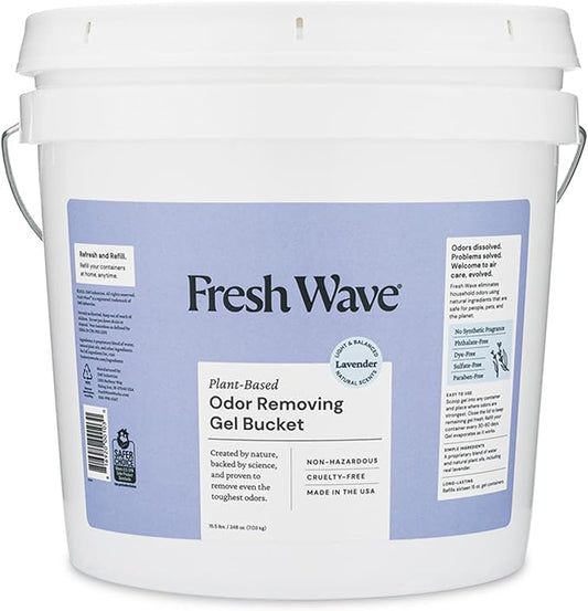 Fresh Wave Odor Removing Gel Bucket, 15.5 lb. | Lavender Scent Refill | Odor by FreshWave