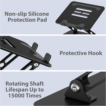 Adjustable Laptop Stand for Desk, Metal Foldable Laptop Riser Holder, Portable - Image 6