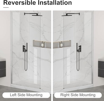 Bathbliss 36" W x 76" H Frameless Shower Glass Panel, 8mm Clear Tempered Glass - Image 5