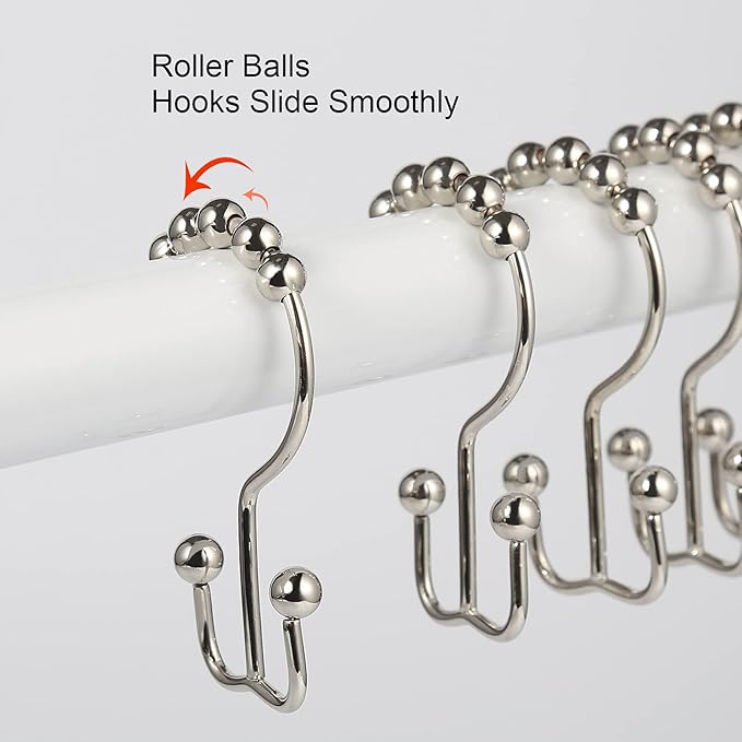 Shower Curtain Hooks, Goowin Shower Curtain Rings, Stainless Steel Shower - Image 5