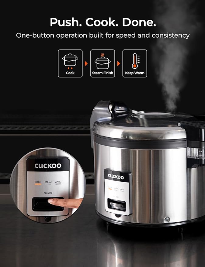 CUCKOO Commercial Rice Cooker & Warmer, Extra Large Rice Cooker 30-Cup Uncooked - Image 4