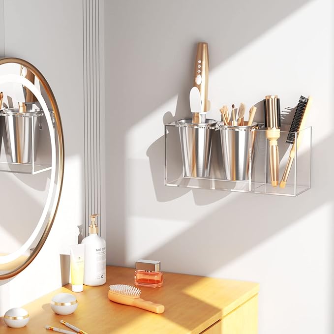 NIUBEE Hair Dryer Holder, Hair Tool Organizer Wall Mount, Blow Dryer Holder - Image 3