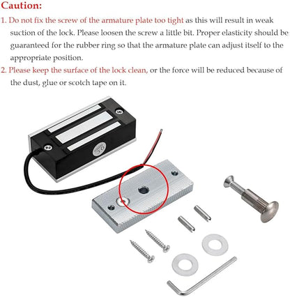 Electric Magnetic Lock 60KG 130LBS Holding Force Electromagnet Lock 12V Fail - Image 3