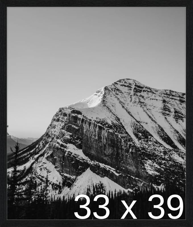 Frame It Easy 33 x 39 Black Grain Wood Frame by FrameItEasy