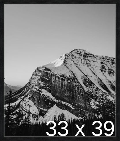 Frame It Easy 33 x 39 Black Grain Wood Frame by FrameItEasy