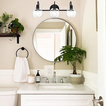 WINSHEN Modern 3-Lights Black Vanity Light Fixtures Farmhouse Metal Bathroom - Image 5