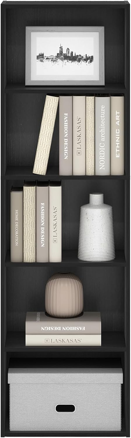 Furinno LUDER Book Shelf, 5-Tier Bookshelf, Bookcase with Open Shelves, 9.4 x...