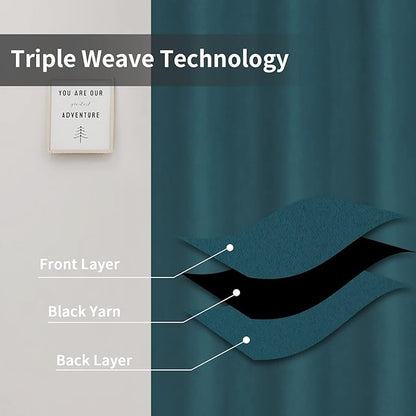 Easy-Going Blackout Curtains for Bedroom, Solid Thermal Insulated Grommet and - Image 3