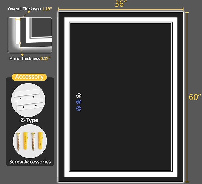 36"x60" LED Bathroom Mirror - Image 9