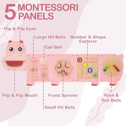 Monläurd® Hippo Montessori Busy Board, Sensory Board, Educational Toys - Image 4