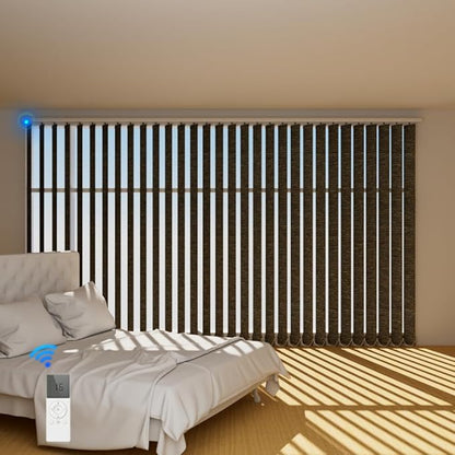 Blindify Motorized Vertical Blinds, Light Coffee by BlindifyOffical