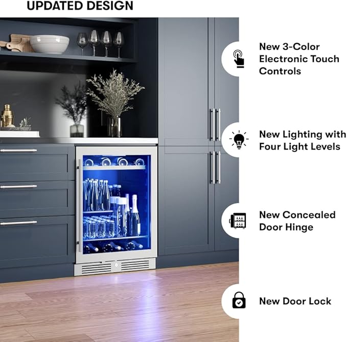 Zephyr Presrv 24 Inch Beverage and Wine Fridge Single Zone Under Counter - Image 6