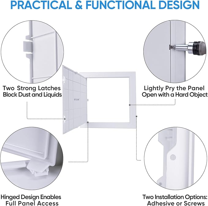 TICONN Access Panel for Drywall, 10 x 10 Inch ABS Plastic Wall Hole Cover - Image 3