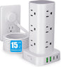Power Strip Tower with Multiple Outlets, Flat Plug Surge Protector Tower by Unknown