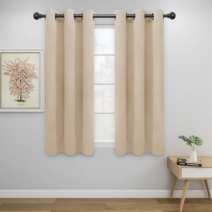 Easy-Going Blackout Curtains for Bedroom, Solid Thermal Insulated Grommet and by Easy-Going