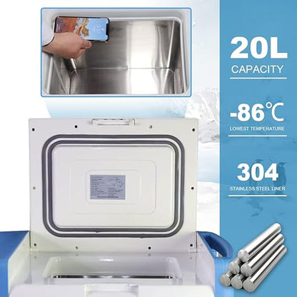 -123 °F Ultra-Low Temperature Freezer 86°C Portable Lab Cryogenic 20L - Image 8