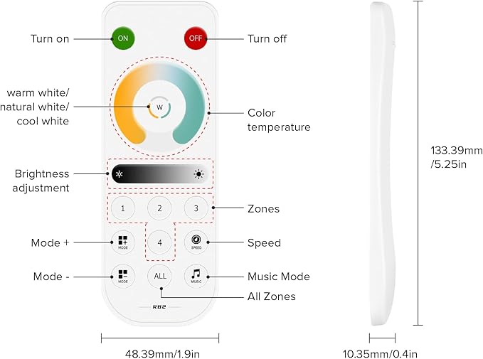 BTF-LIGHTING SP630E Bluetooth Controllers 4 Zones 2.4GHz RF RB2 Remote Kit - Image 8