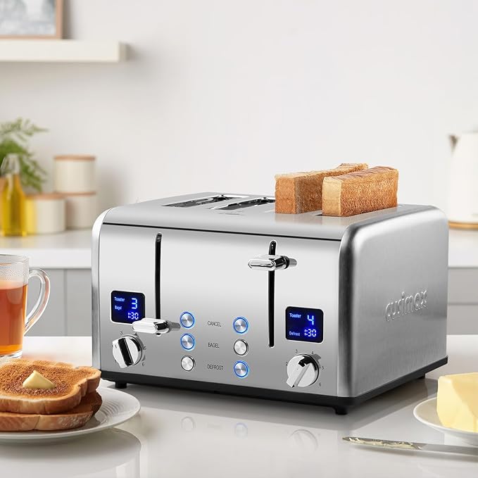 Stainless Steel Toaster, CUSIMAX 4 Slice Toaster - Image 3