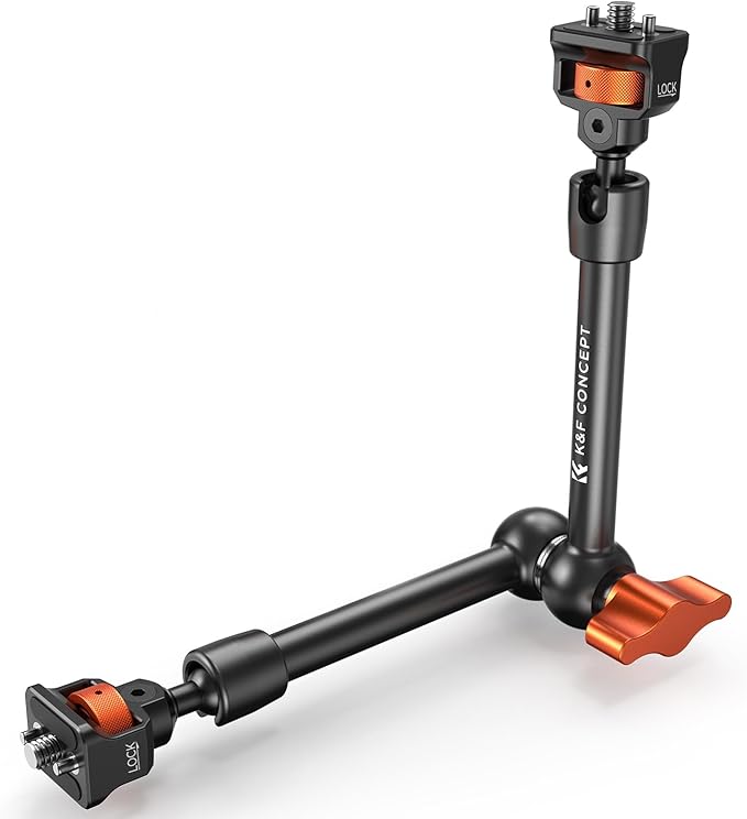 K&F CONCEPT 11" Magic Arm 1/4" Screw 360° Ball Heads Articulating Friction by KFCONCEPT
