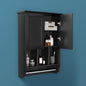 Bathroom Wall Cabinet with Towel Bar, Wooden Medicine Cabinet Adjustable Shelves by VANIRROR