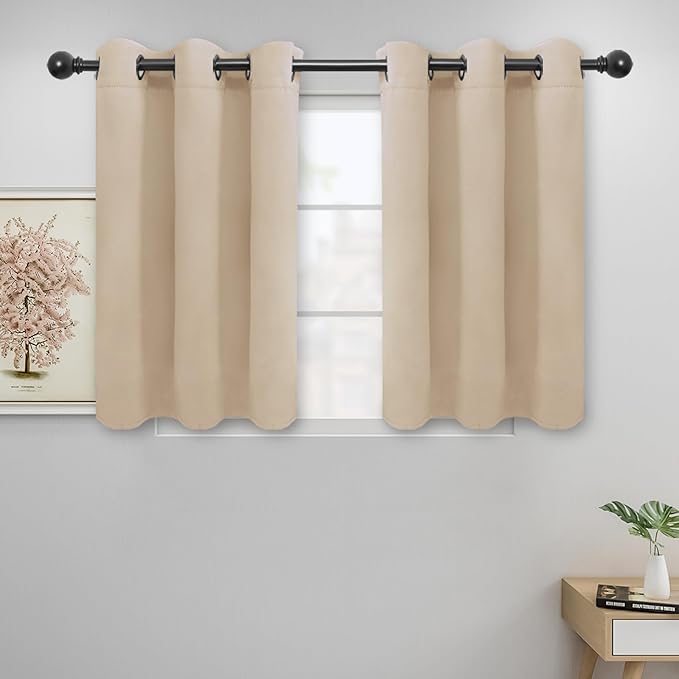 Easy-Going Blackout Curtains for Bedroom, Solid Thermal Insulated Grommet and by Easy-Going