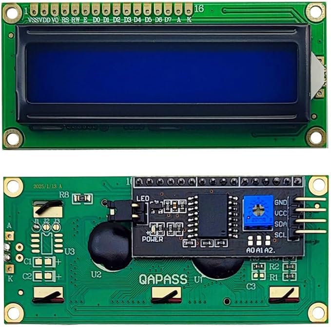 Haldzemo 1602 LCD Screen Display Module 1602A 16x2 Character Serial Blue by Haldzemo