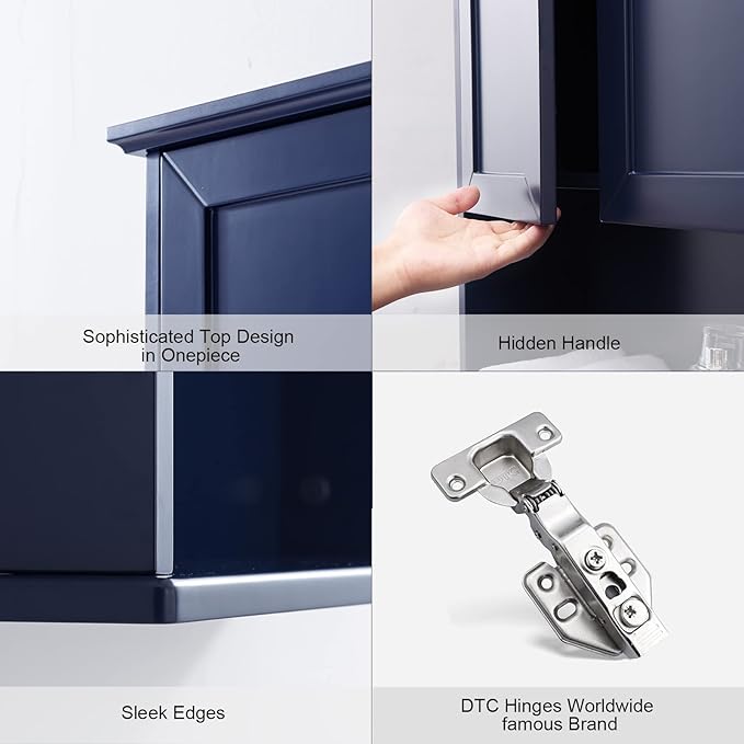 Navy Blue Bathroom Cabinet Wall Mounted - Image 4