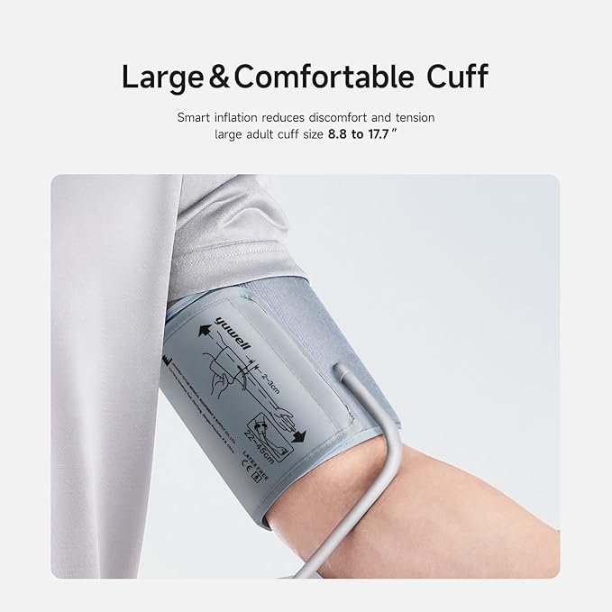 yuwell Blood Pressure Monitor, Large Upper Arm Blood Pressure Cuff, Digital - Image 10