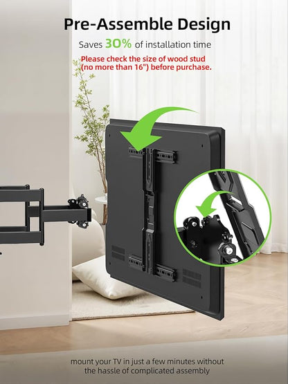 USX MOUNT Ultra Slim TV Wall Mount 37-75 Inch TVs Mount - Image 8