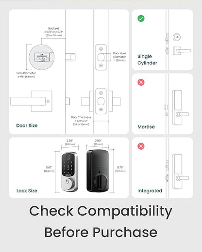 DESLOC Smart Door Lock B200, Smart Deadbolt Lock, Keyless Entry Door Lock - Image 7