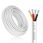 20 Gauge 4 Conductor Electrical Wire, 16.4FT White Stranded Low Voltage 20/4 by DEKIEVALE