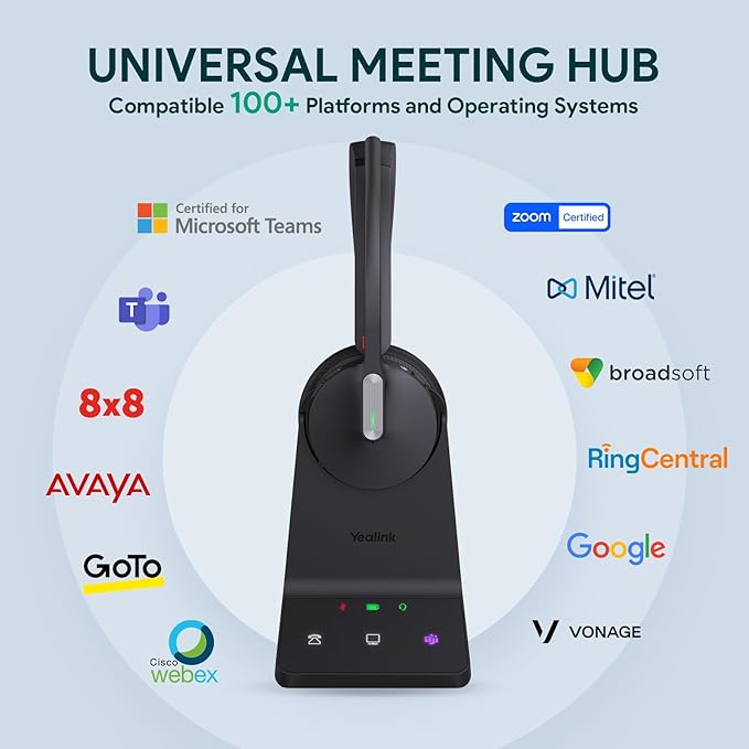 Yealink WH64 DECT & Bluetooth Mono UC Wireless Headset, 606ft Long Range Work - Image 7