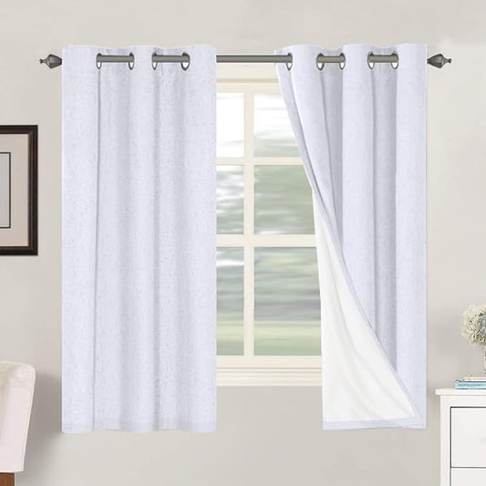 H.VERSAILTEX Primitive Linen Curtains 100% Blackout Curtain Drapes Burlap by HVERSAILTEX
