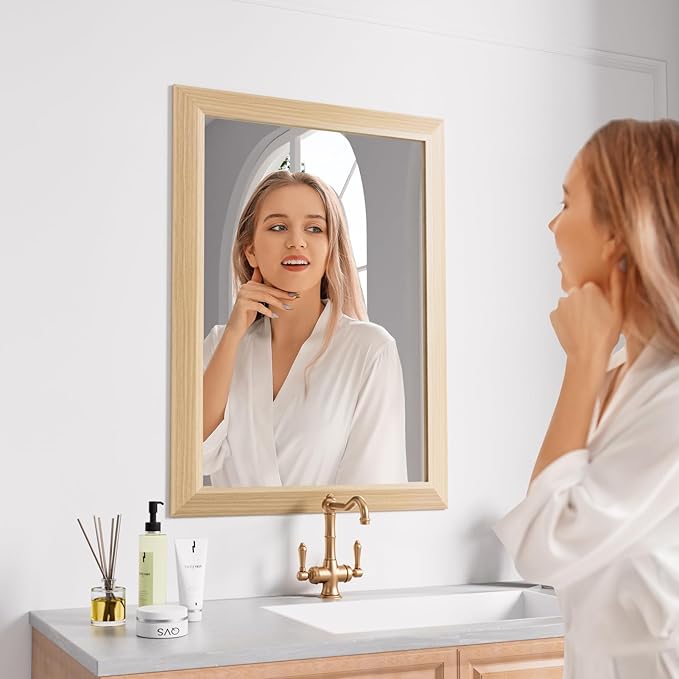 Amorho Bathroom Mirror for Wall, Hang Horizontally/Vertically, Suitable for - Image 5