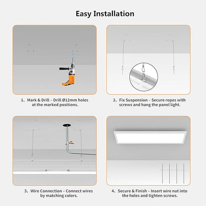 AIKVSXER 48 Pack 1x4 LED Flat Panel Light, 50W 5500LM Surface Mount Ceiling - Image 5