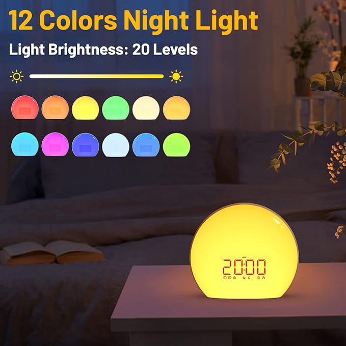 Audio and Video Receivers Sound Machine Alarm Clock Sunrise Wake Up Light - Image 4